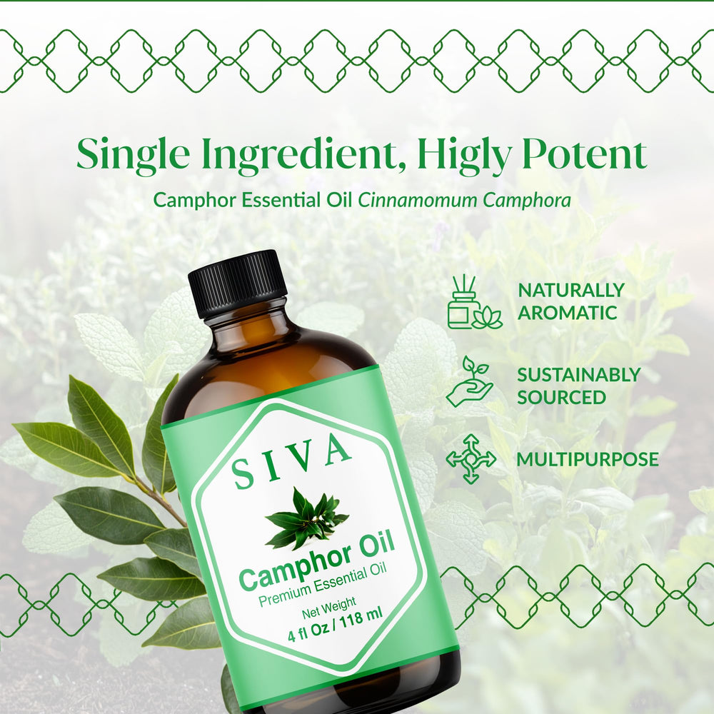Siva Camphor Oil applied to skin using a dropper