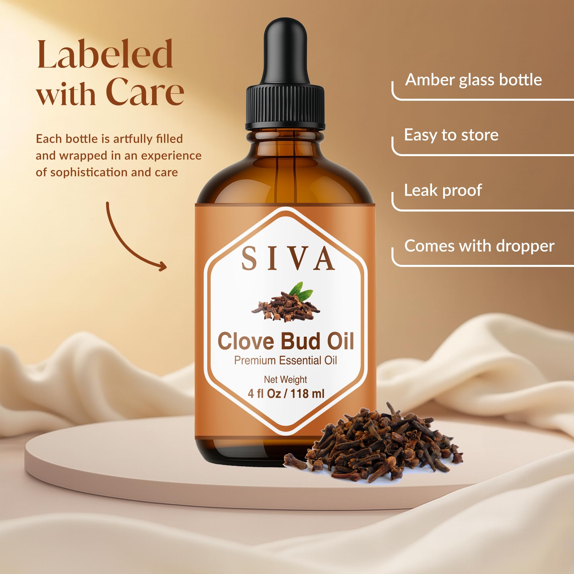 Clove bud essential oil diluted in carrier oil for body massage