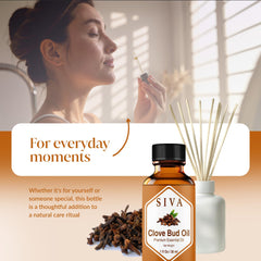 SIVA Clove Bud Essential Oil product label and packaging