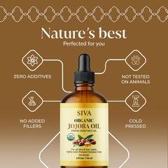 Siva Jojoba Oil 4oz glass bottle