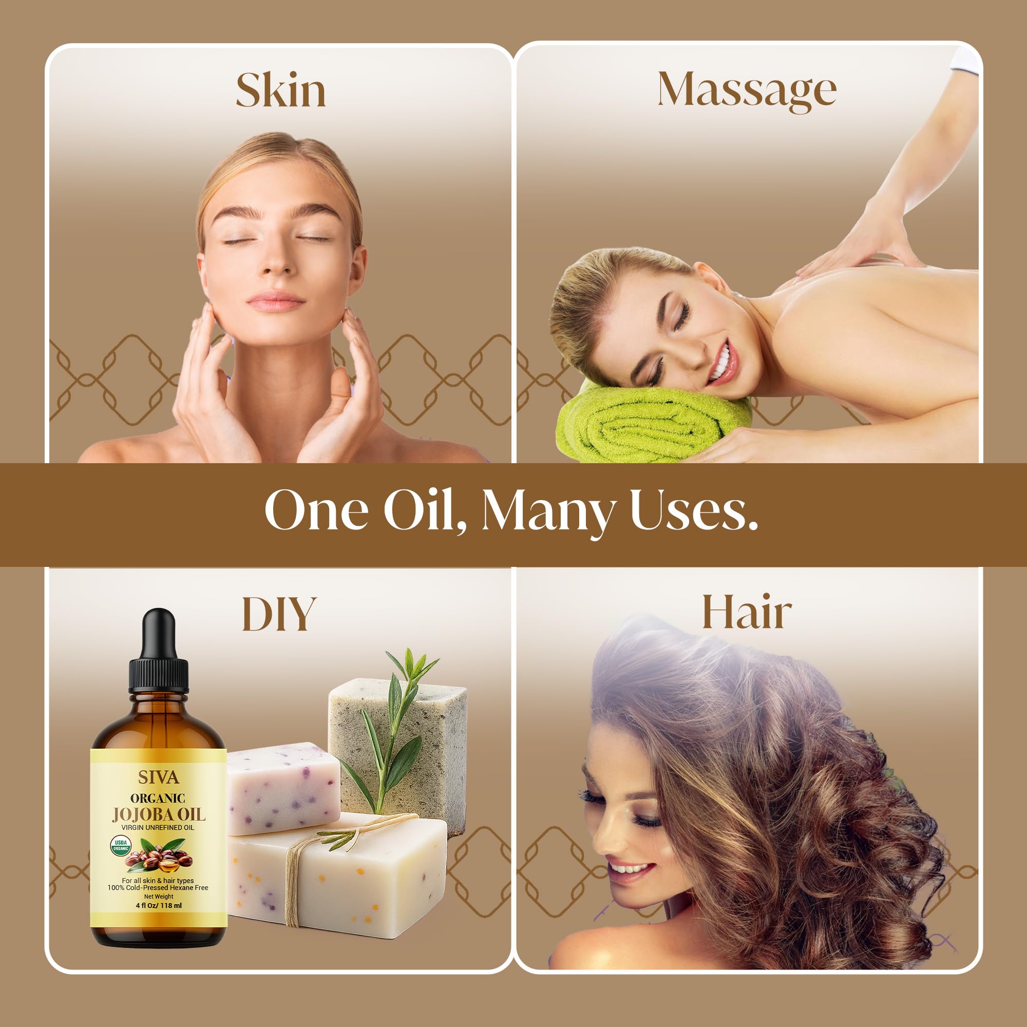 Jojoba oil applied to face and skin care