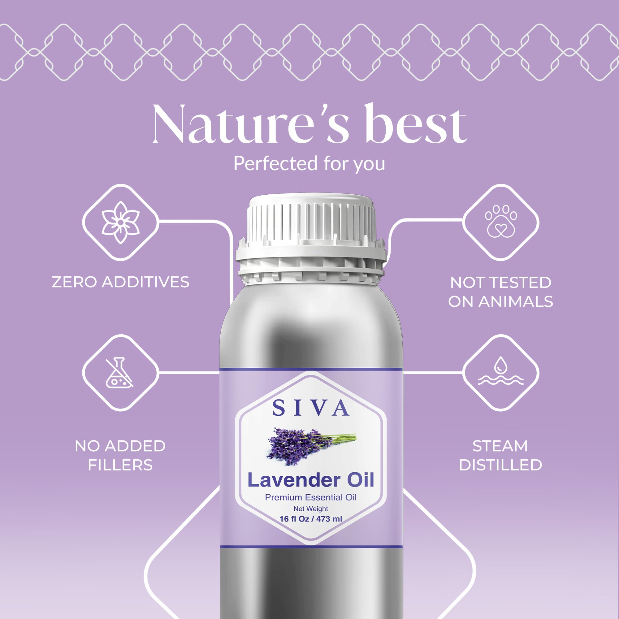 SIVA Lavender essential oil bottle with label