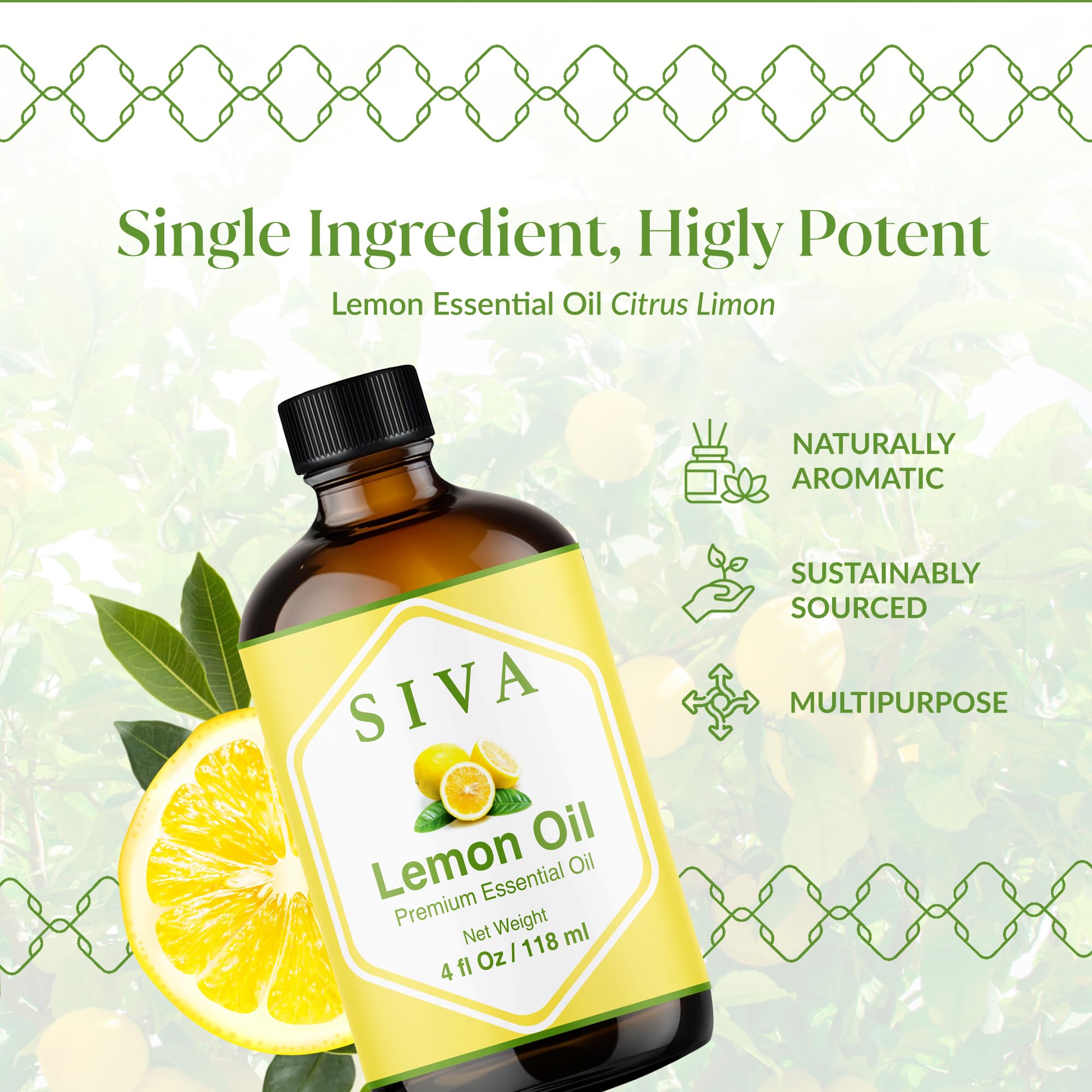 Lemon essential oil used in a diffuser for aromatherapy