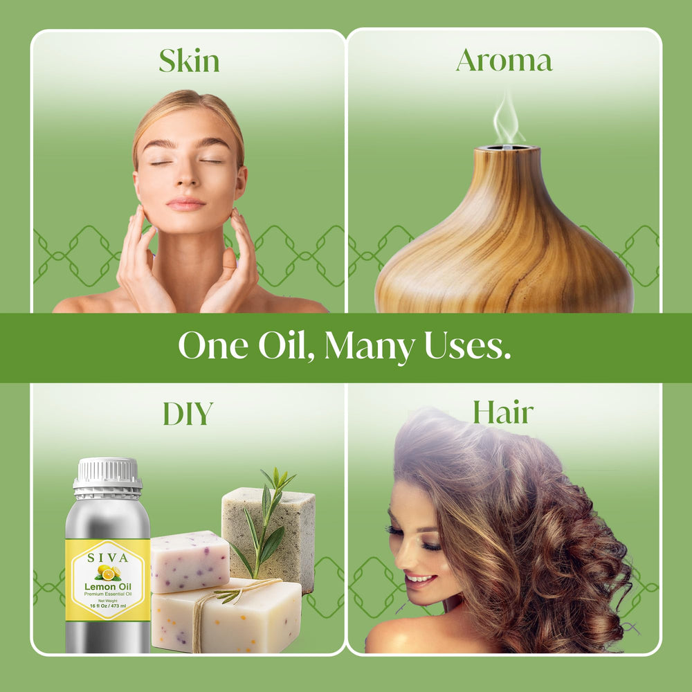 Body massage using lemon essential oil with carrier oil
