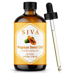 SIVA Papaya Seed Oil bottle front, premium oil for skin and hair care.