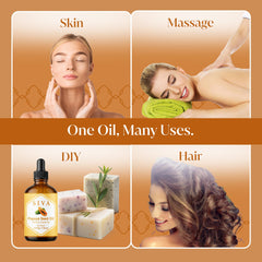 SIVA Papaya Seed Oil hand massage on scalp for nourishment.