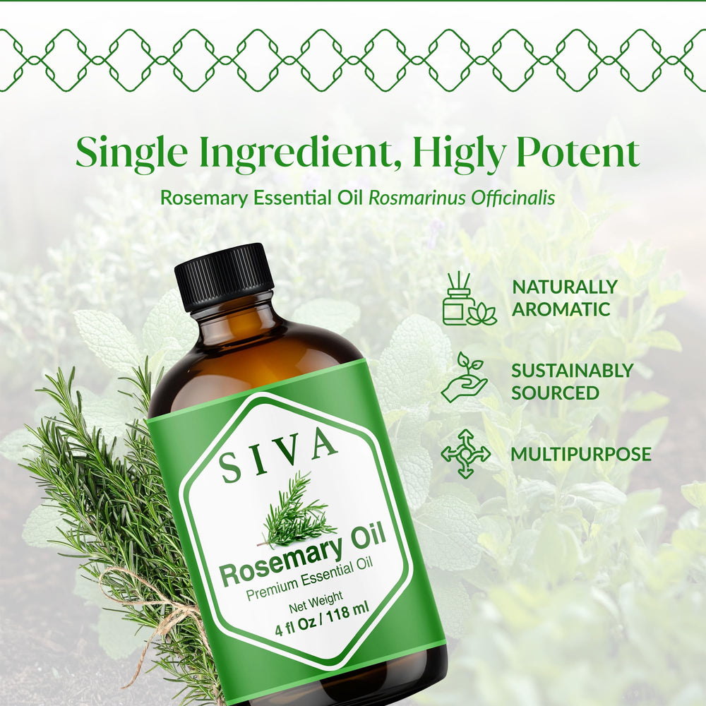 Rosemary essential oil for hair care application