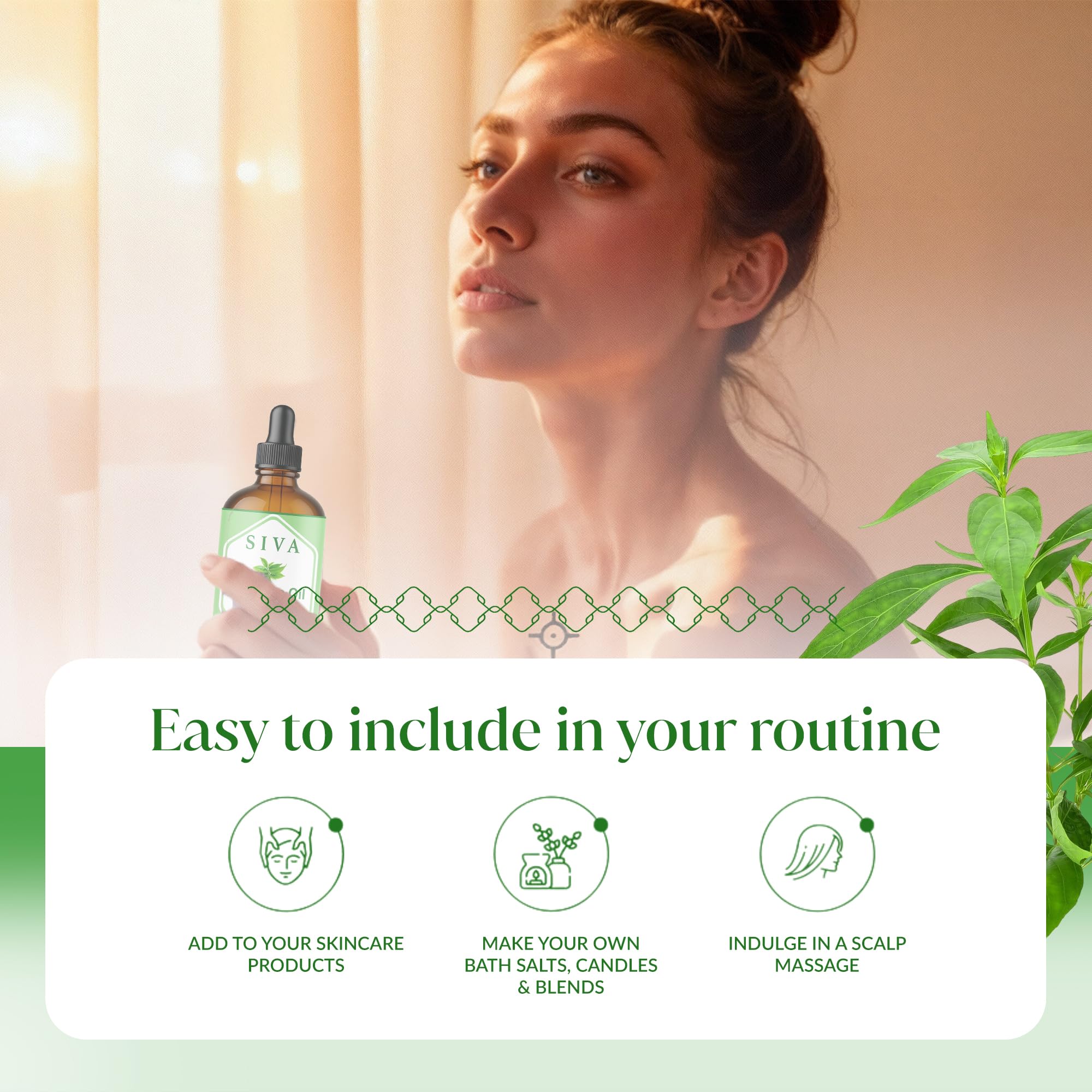 Hair care and scalp: tea tree oil with shampoo and bottle