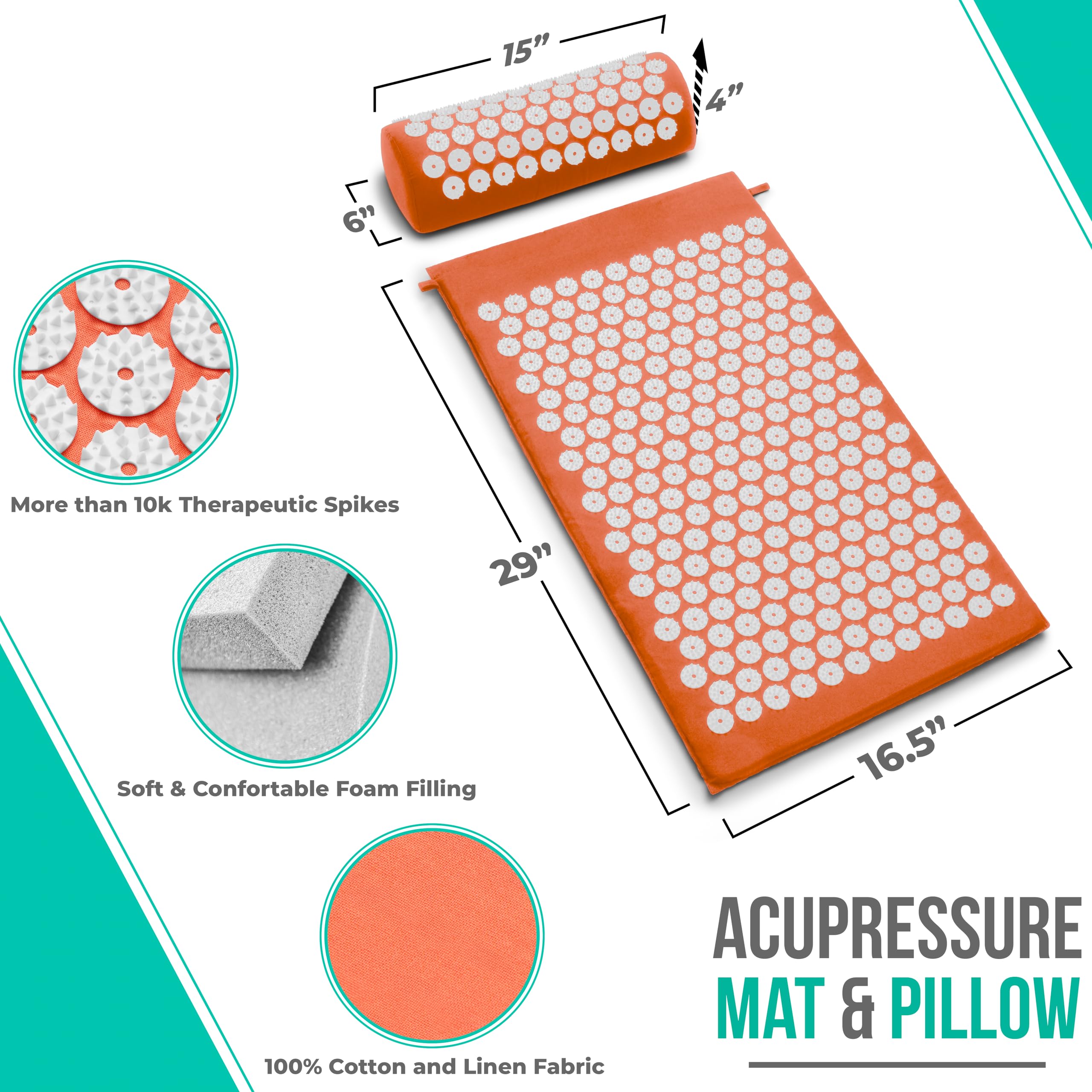 Close-up of acupressure mat points