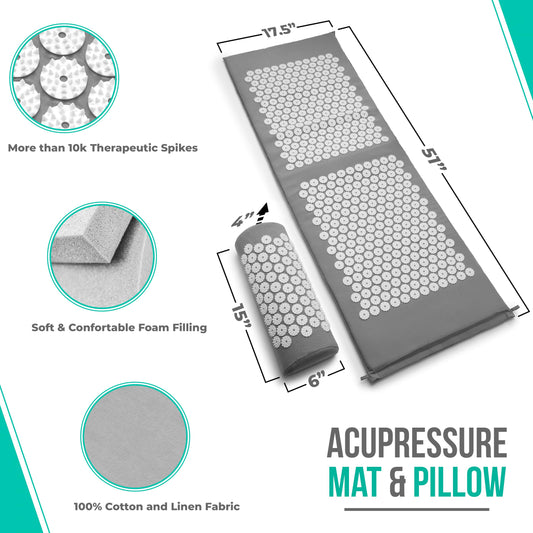 Full-length acupressure mat providing back support