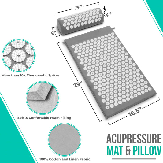 Close-up of acupressure points on the mat