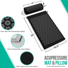 Close-up view of acupressure points on the mat surface