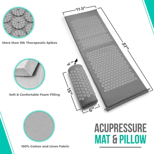 Close-up of acupressure mat surface showing thousands of massage points