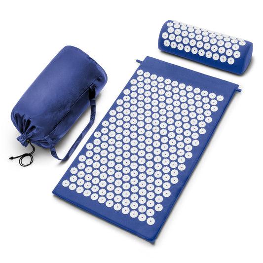Sivan Acupressure Mat and Pillow Set laid out with carry bag