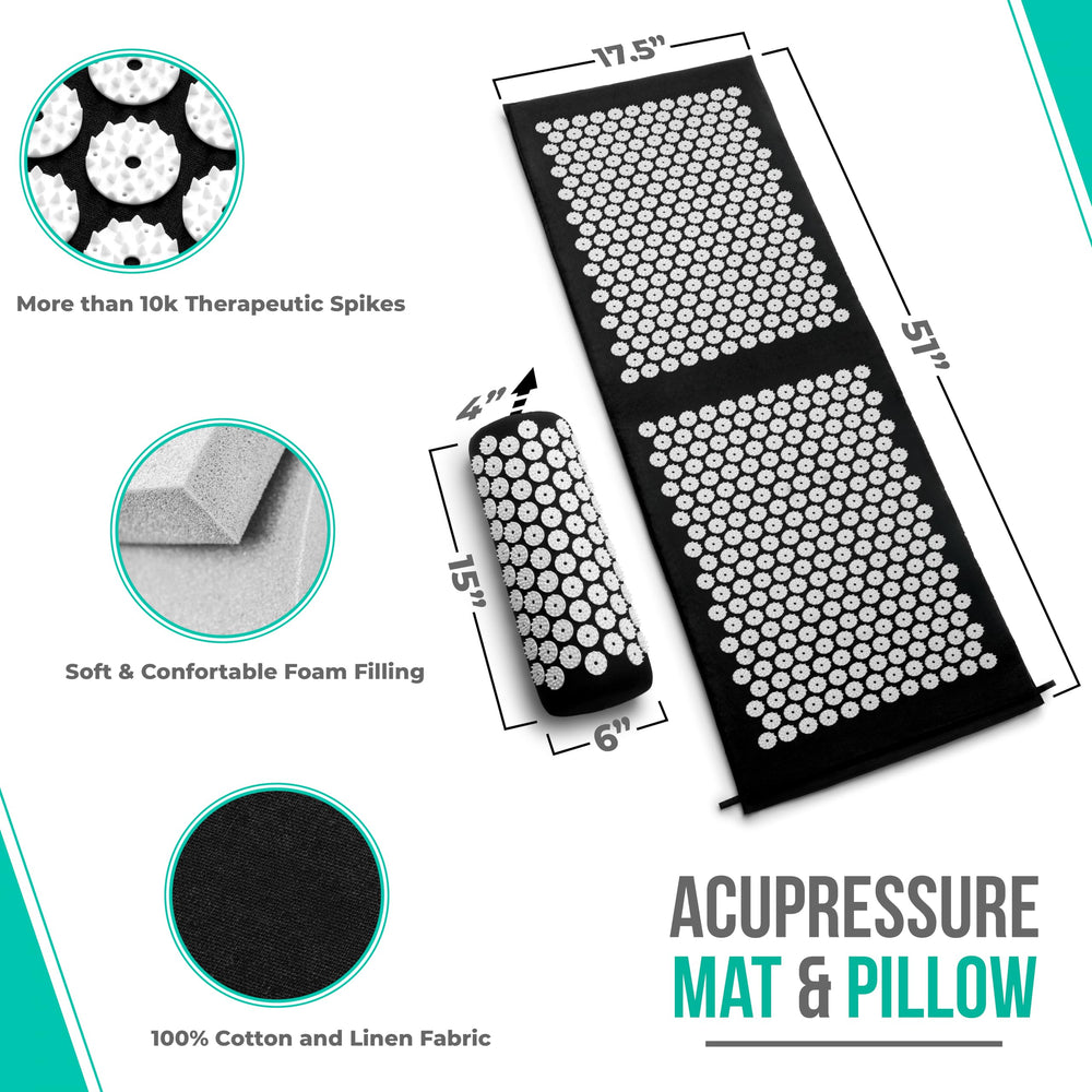 Close-up view of acupressure mat surface showing massage points