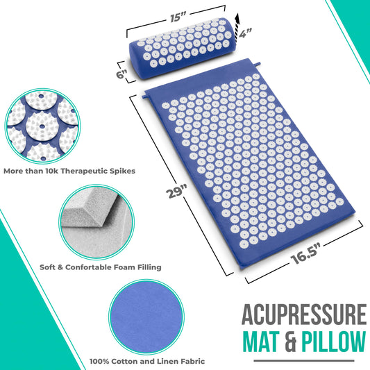 Close-up of acupressure points on the mat