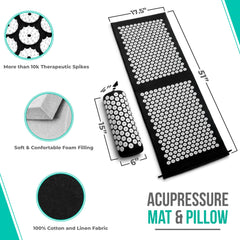 Close-up view of acupressure mat surface showing massage points