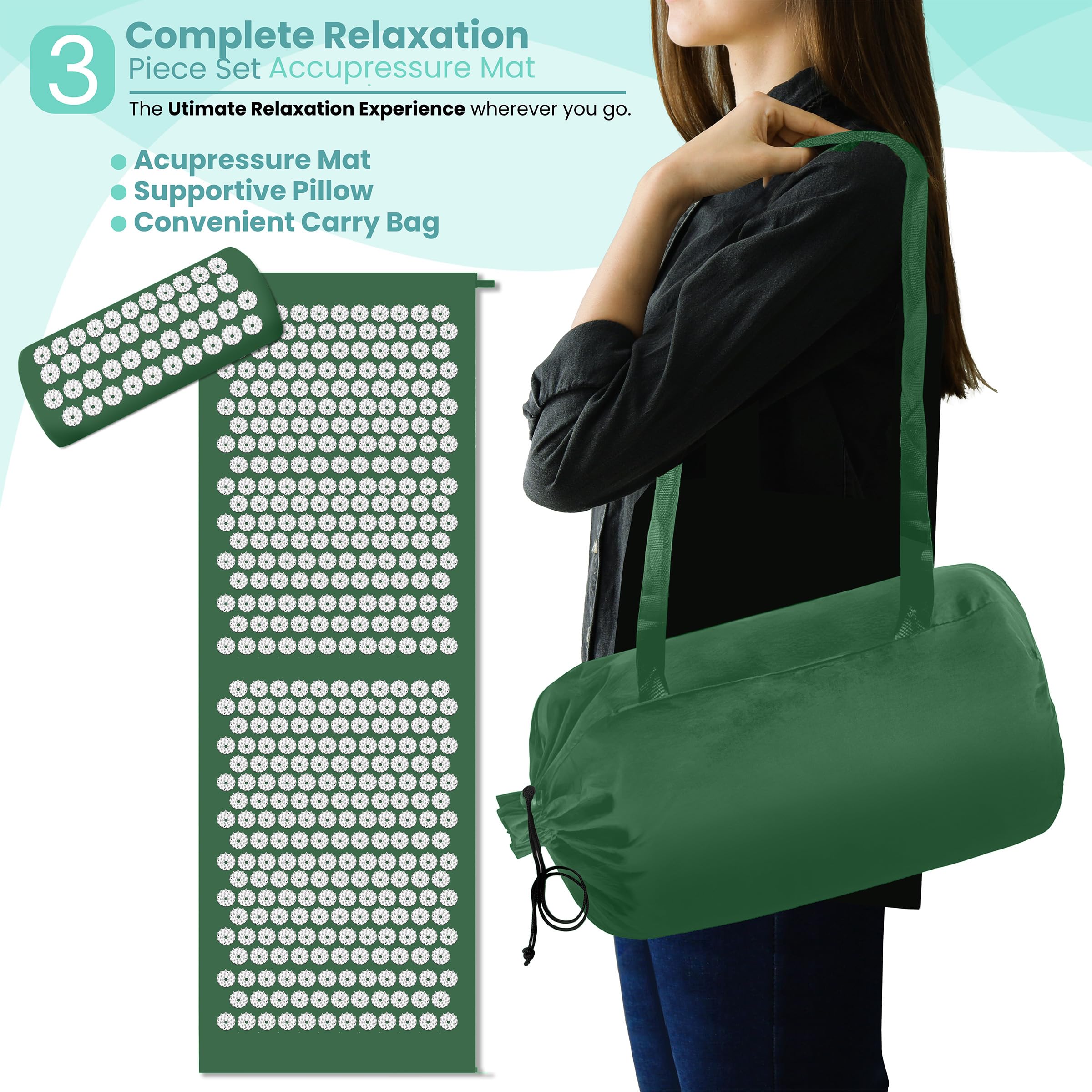 Person using the acupressure mat for back relief