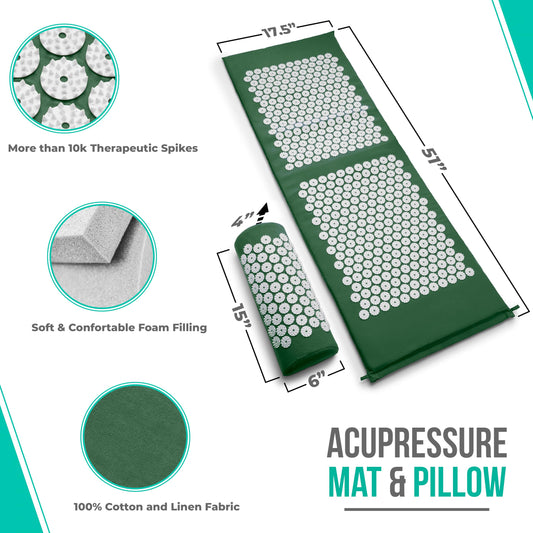 Close-up of the acupressure pillow showing massage points