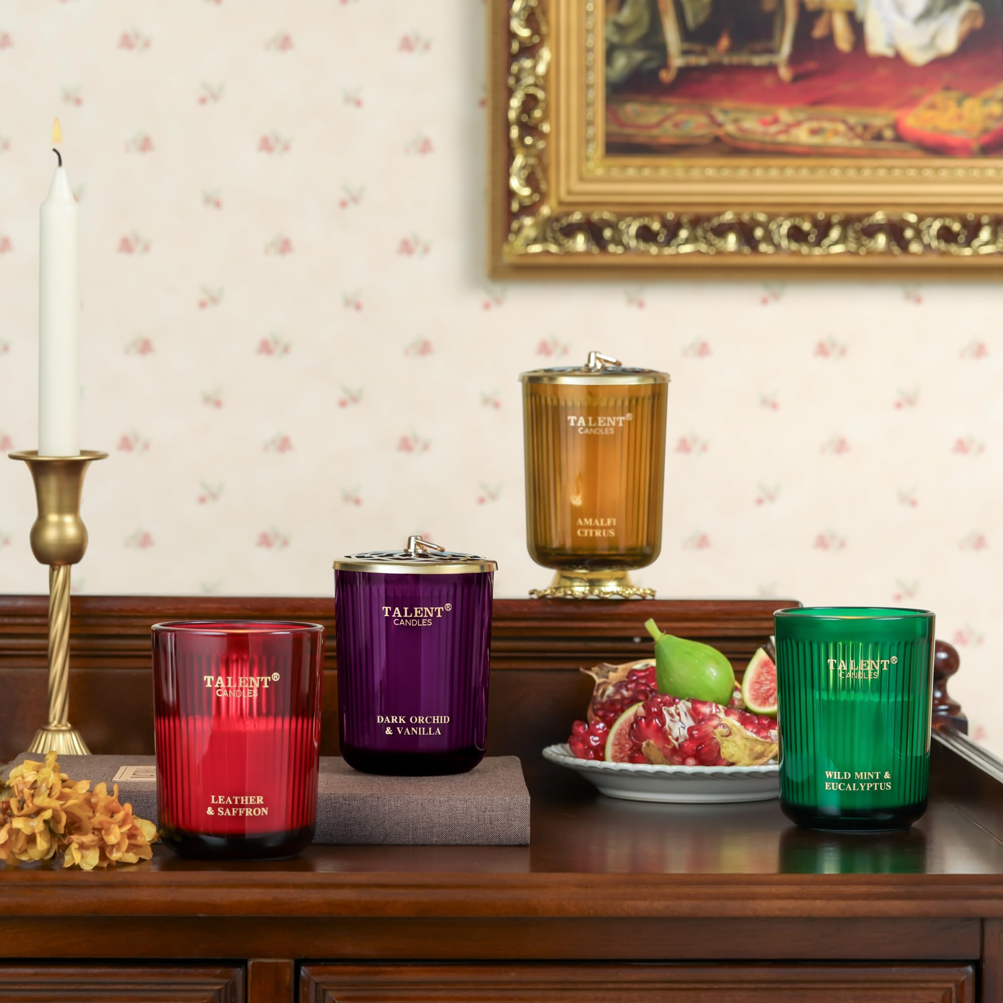 Sample of the six fragrance collection candles