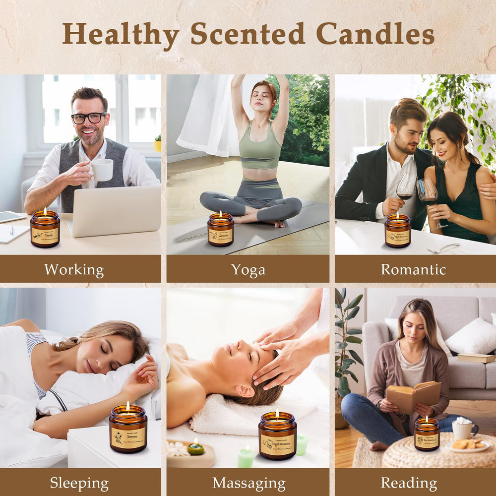 Fig scented candle in amber jar from the six-pack set