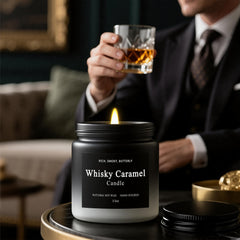 Whisky caramel scented candle from the set