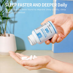 Side view of magnesium complex bottles with product branding