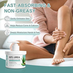 Close-up of 60% Urea Cream for Feet texture for soothing application
