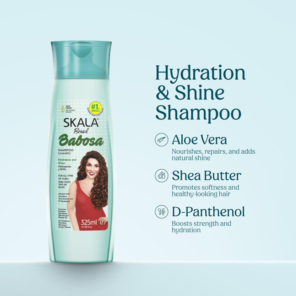 Creamy lather forming as SKALA Babosa Shampoo cleanses curls.