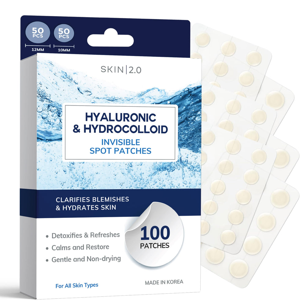 Skin 2.0 packaging with invisible patches for discreet daily use.