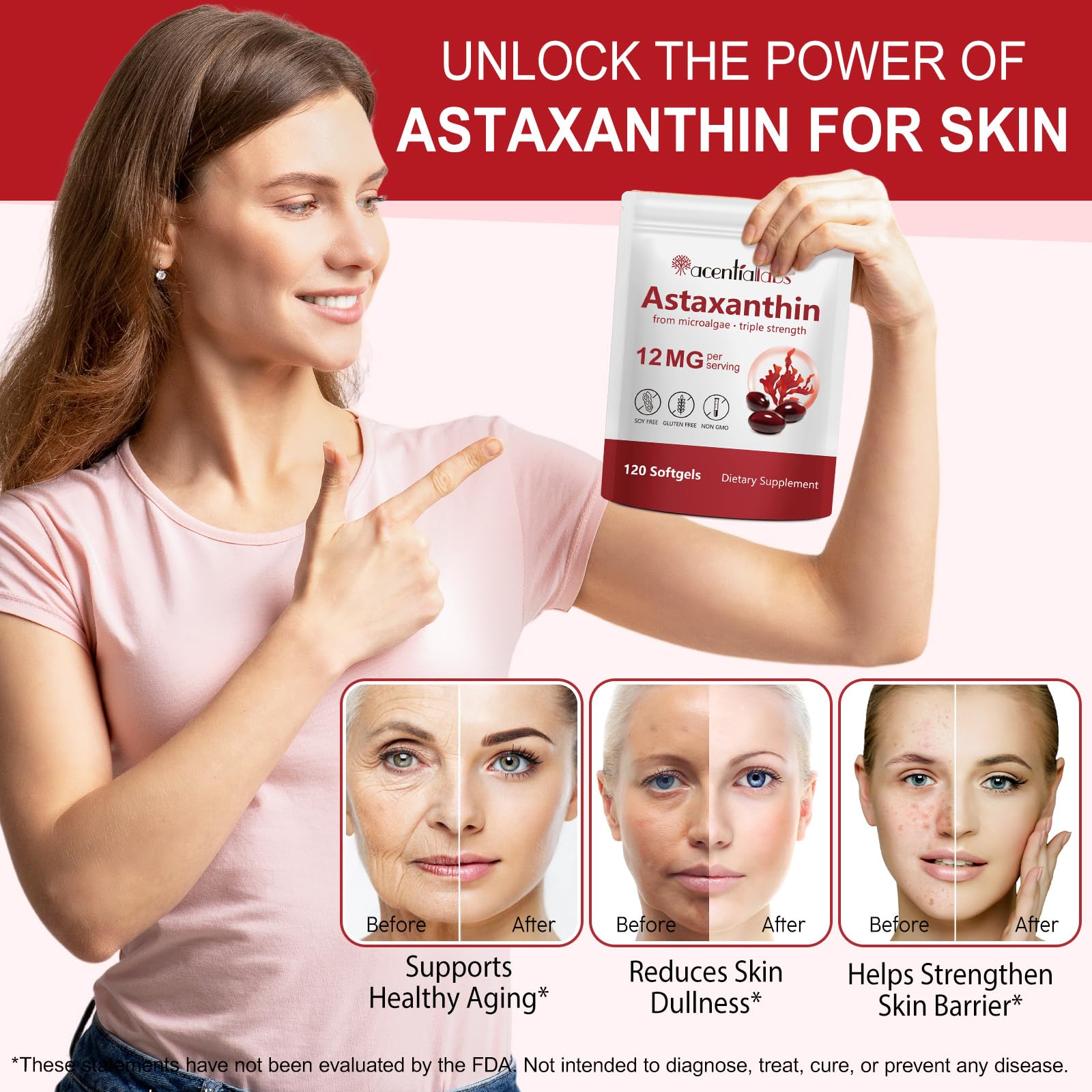 Skin health and anti-aging support from astaxanthin