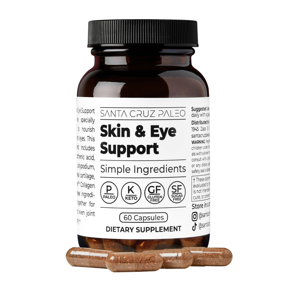 Lifestyle scene showing someone taking Skin & Eye Supplement