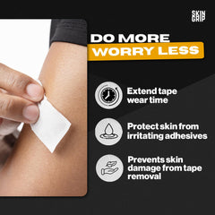 Skin Grip barrier wipes on CGM sensor illustrates enhanced hold with skin-friendly formula