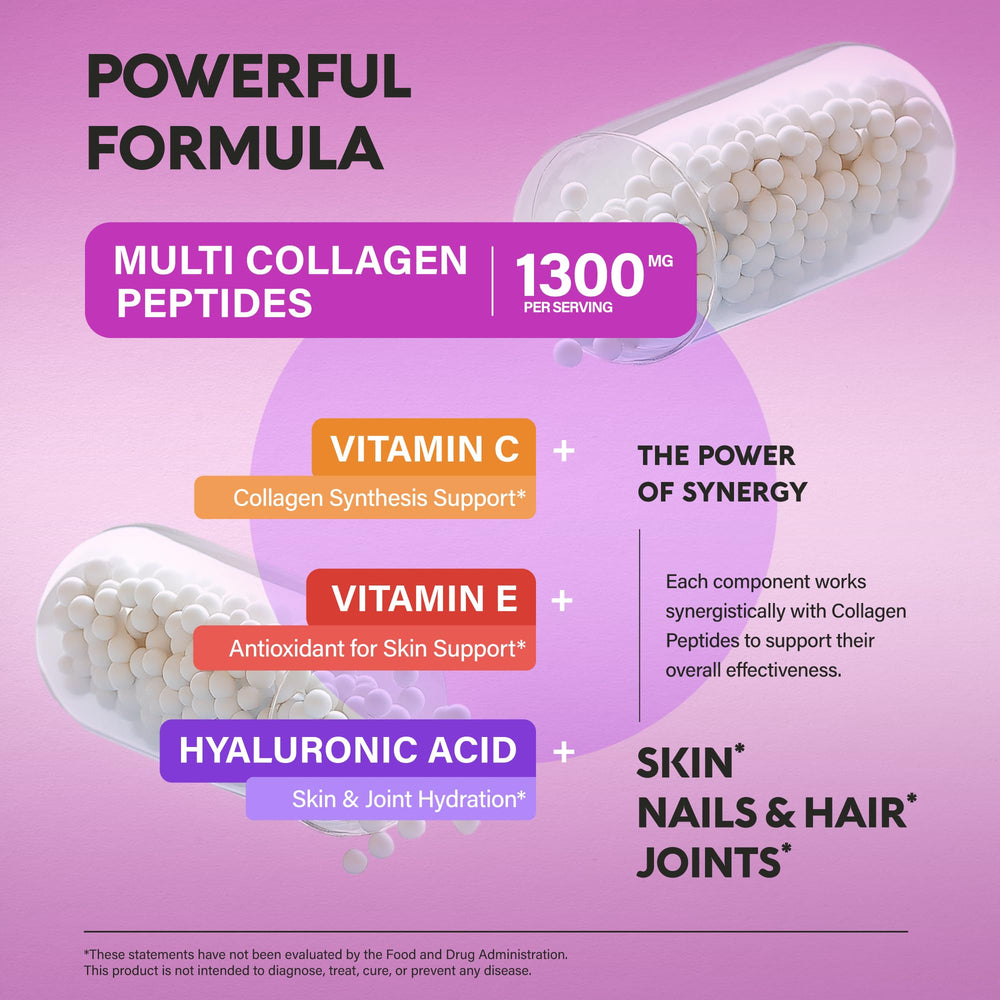 Illustration of benefits for skin, hair and nails