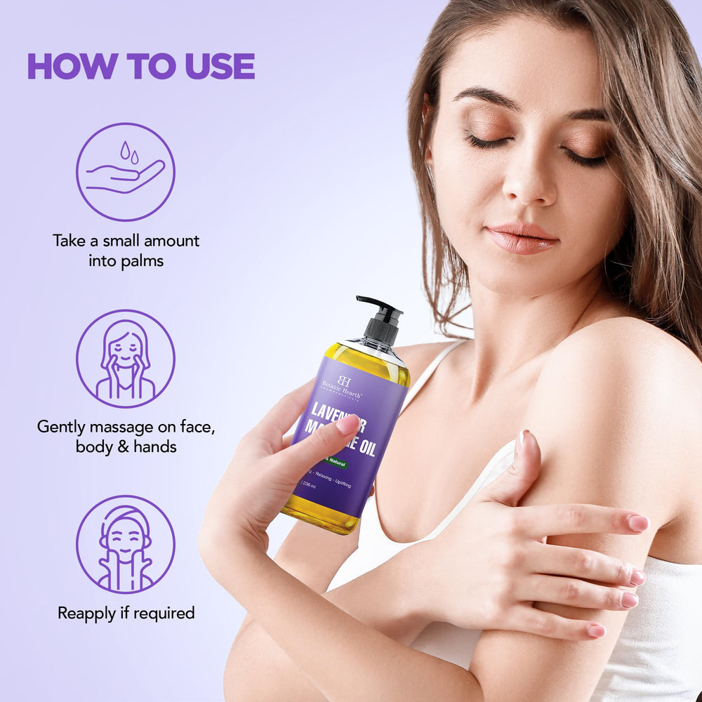 Close-up of hydrated skin after lavender massage oil