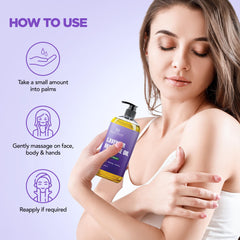 Close-up of hydrated skin after lavender massage oil