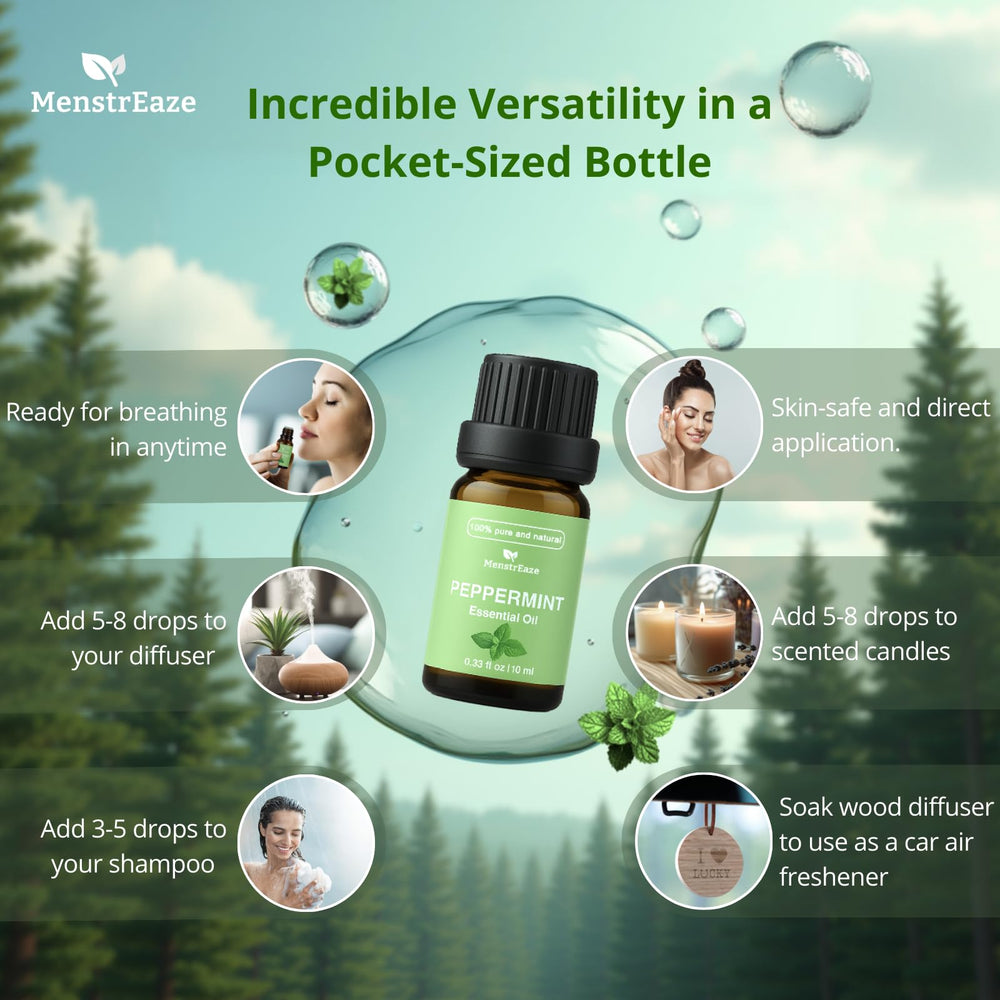 Peppermint essential oil for hair and skincare