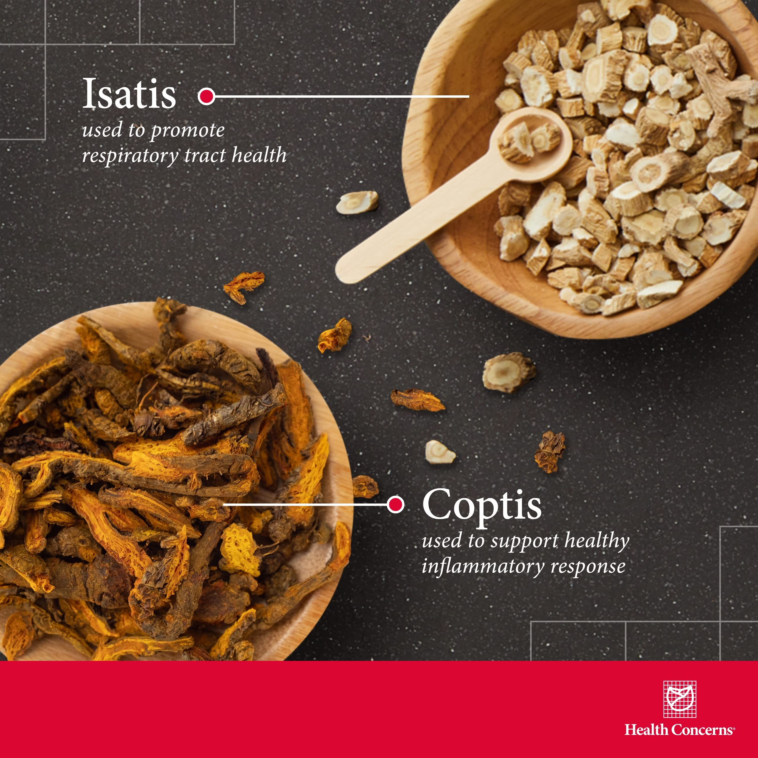 Illustration showing skin, throat, and immune support