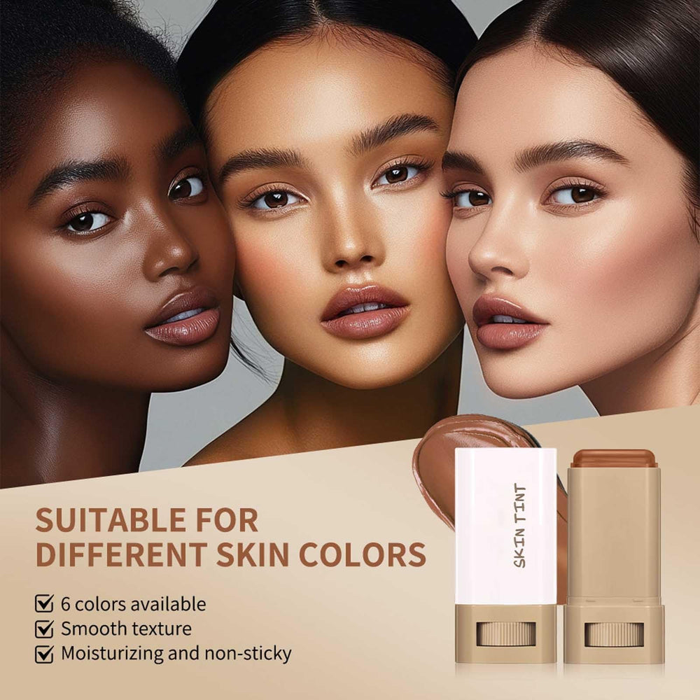 Skin Tint & Contour Stick packaging shown for easy, on-the-go use