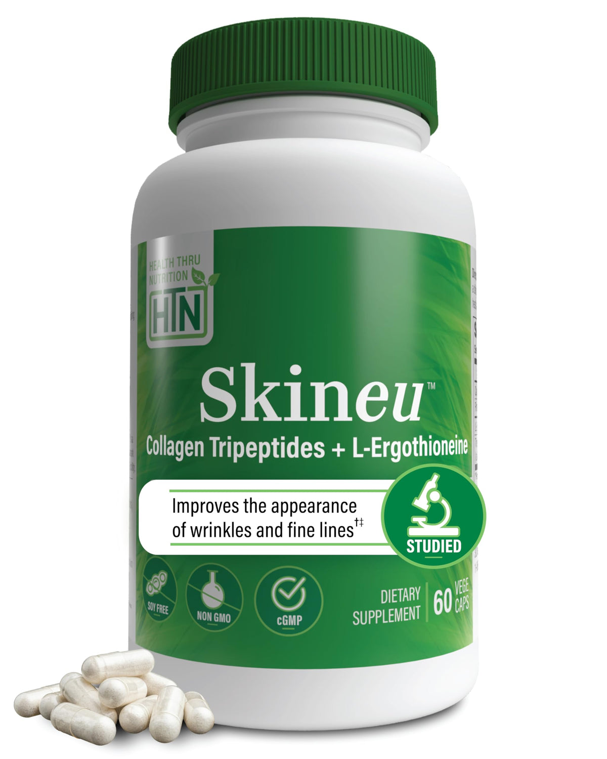 Bottle of Skineu Collagen Tripeptide + L-Ergothioneine Morikol Marine Collagen