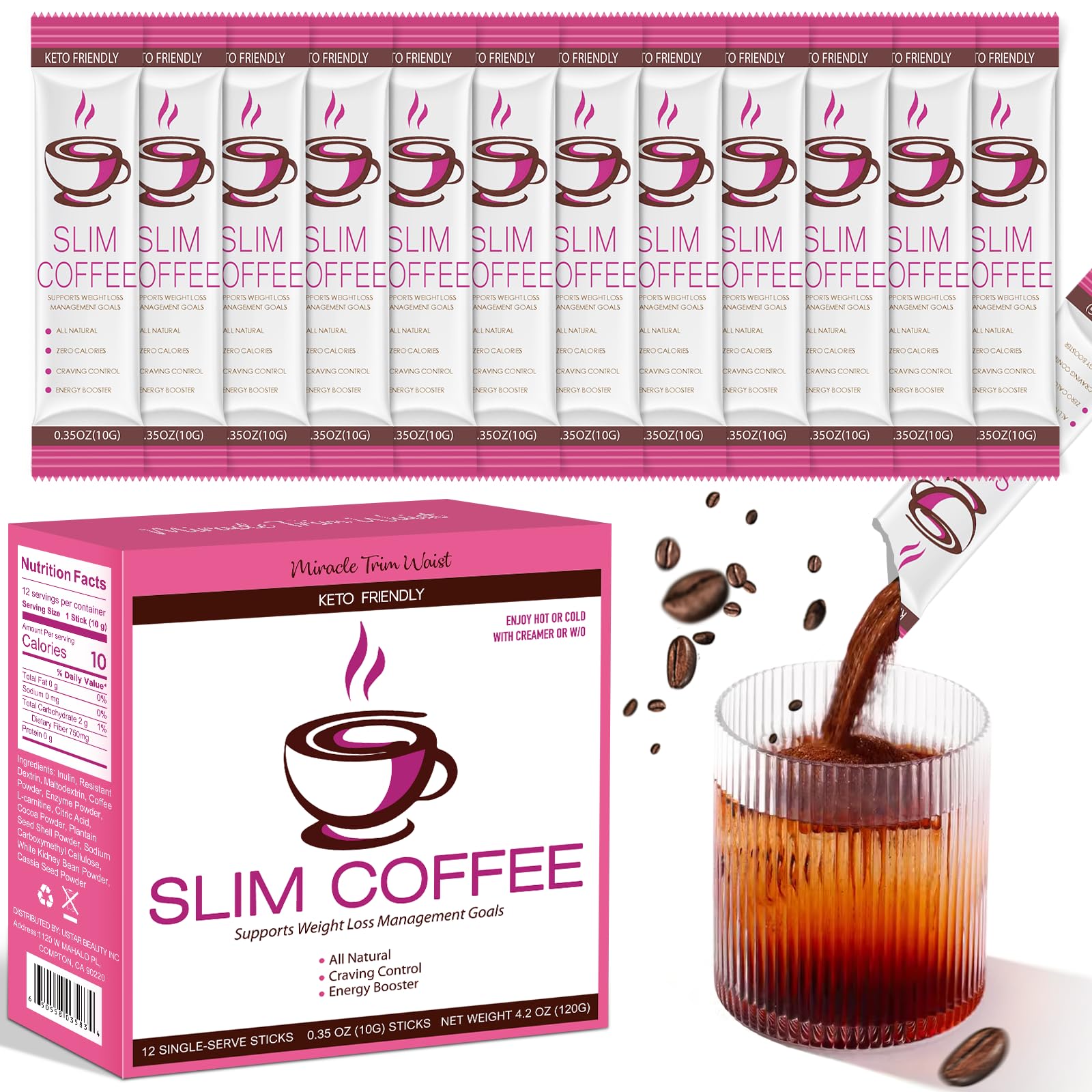 USTAR Skinny Coffee packaging box with 12 sticks