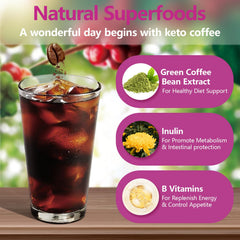 Prepared chocolate-flavored instant coffee in glass