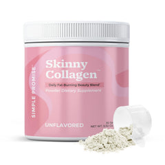Front view of Skinny Collagen unflavored powder container