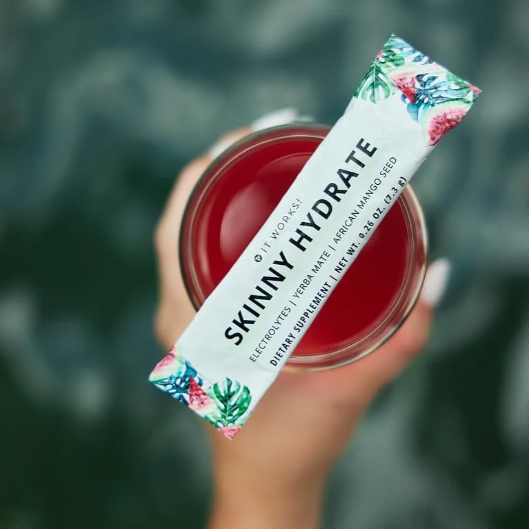 Active lifestyle scene with Skinny Hydrate Summer Splash beverage