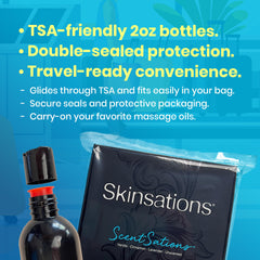 Two-ounce cinnamon-scented massage oil bottle