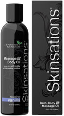 Skinsations Vanilla Massage Oil 8oz bottle - front view