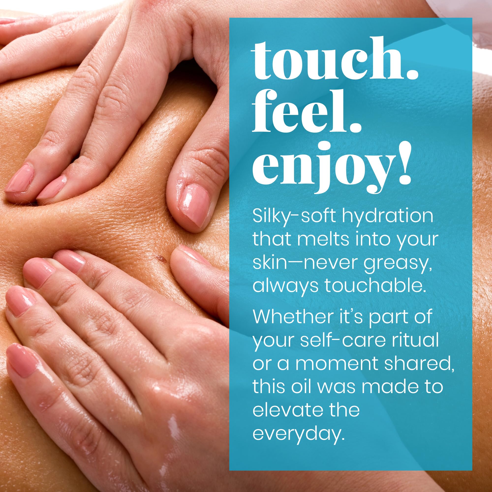 Close-up of Skinsations Vanilla Massage Oil label