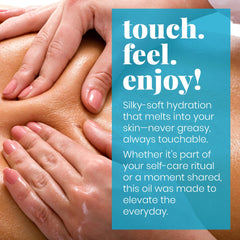 Close-up of Skinsations Vanilla Massage Oil label
