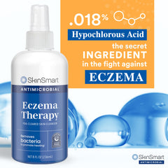 SkinSmart application area with spray on eczema prone skin for routine cleansing.