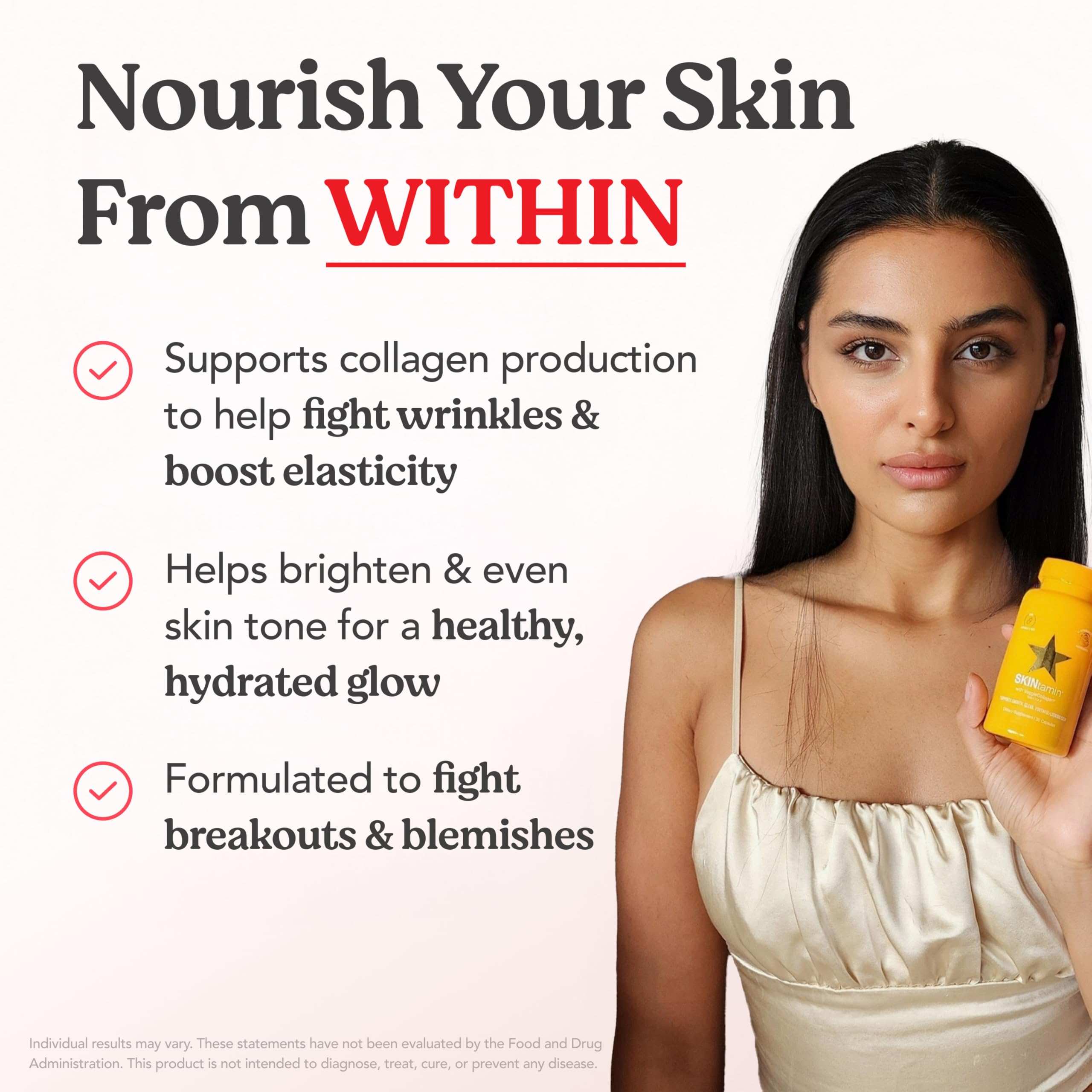Graph showing improved skin elasticity and reduced wrinkles
